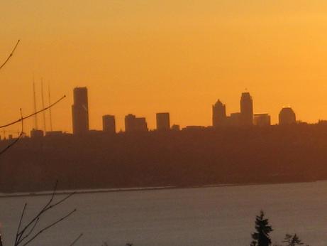 Seattle skyline sunset